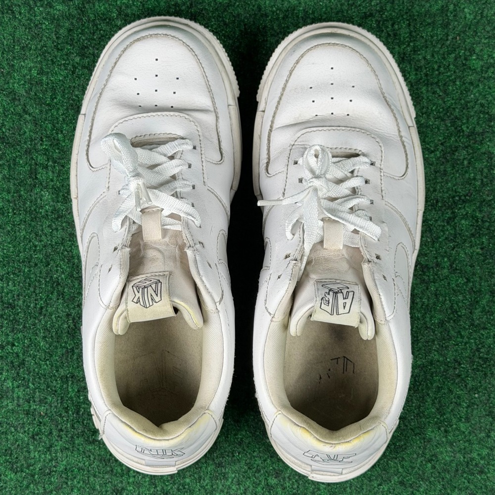 Nike Air Force 1 Pixel Triple White Leather Sneakers Women 7 Athletic CK6649-100 - Picture 6 of 9